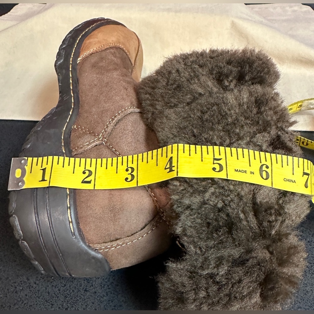 Sofft Ankle Boots Brown Leather/Suede with Brown Shearling Lining Women’s Sz 9.5 - Picture 14 of 16